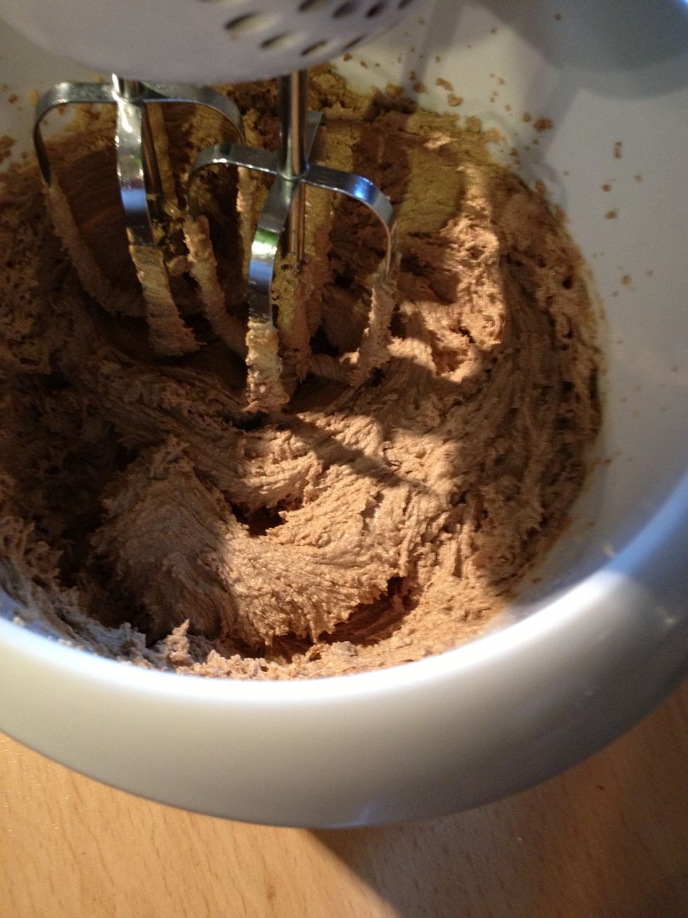 The butter-sugar is done now. Pale and creamy...