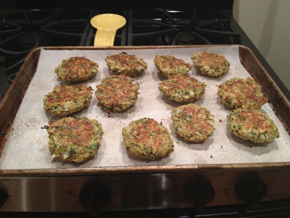 The cakes should be browned.