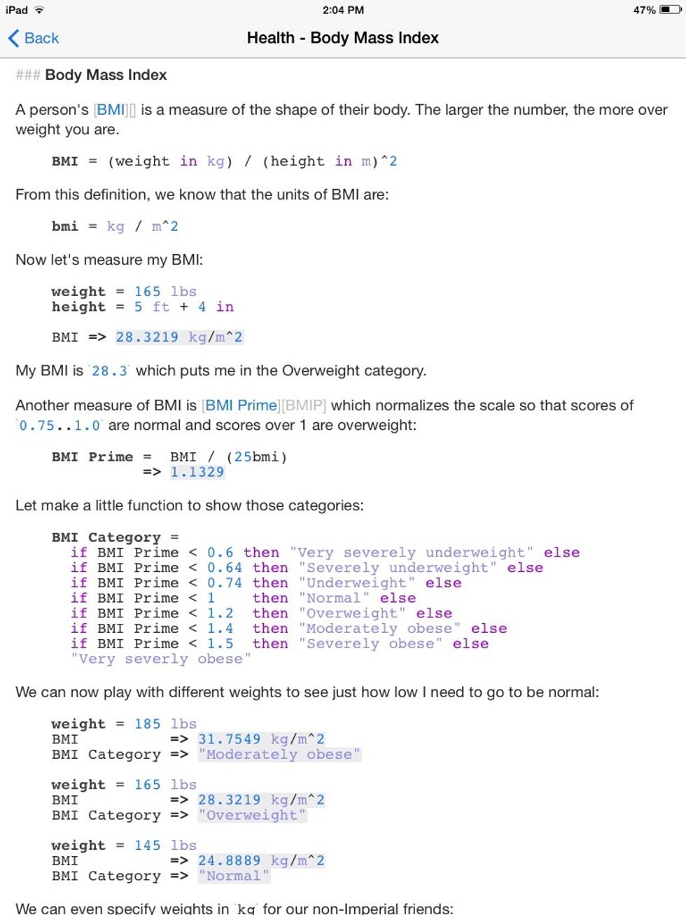 The Calca app (mentioned in my super calculator guide) has a built in example for the Harris Benedict formula. Great resource!  It can convert units if you want it to.
