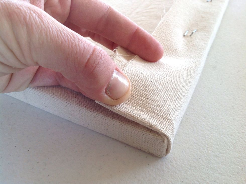 The cease is even with the corner.