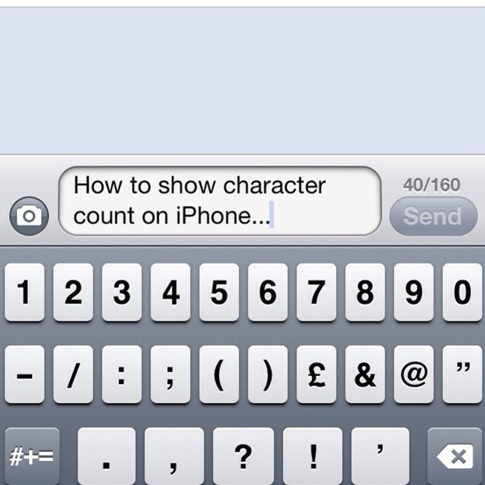 The character count now shows above the send button and you can now see how long your text message or iMessage is.