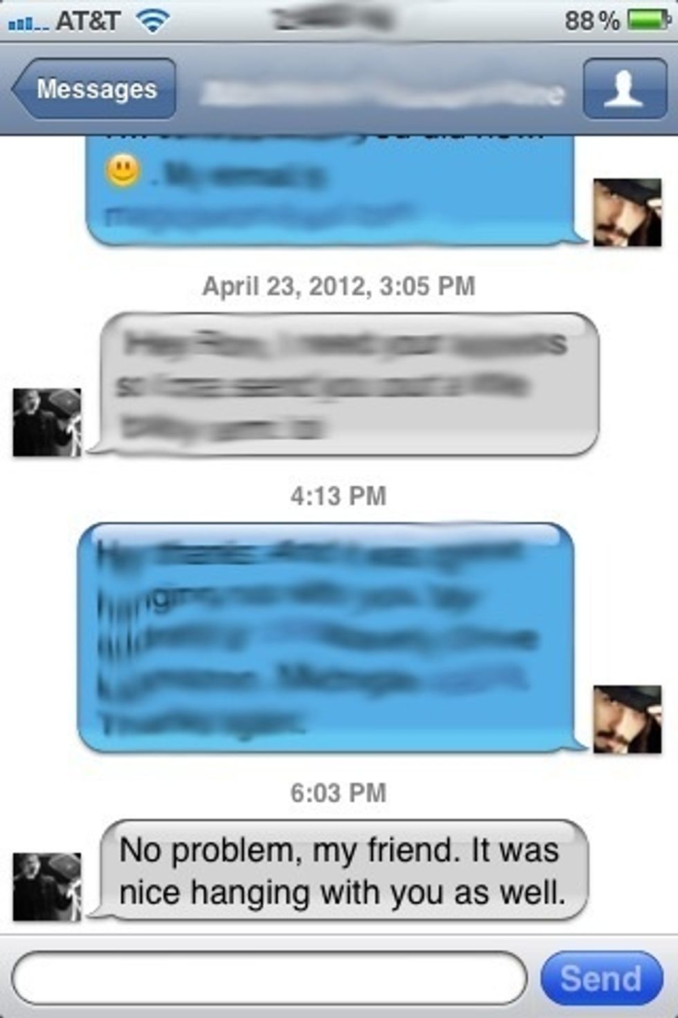 The chat/messenger has the look and functions of the messenger app. Chat bubble color can be customized as well as wallpaper image and sound notifications.