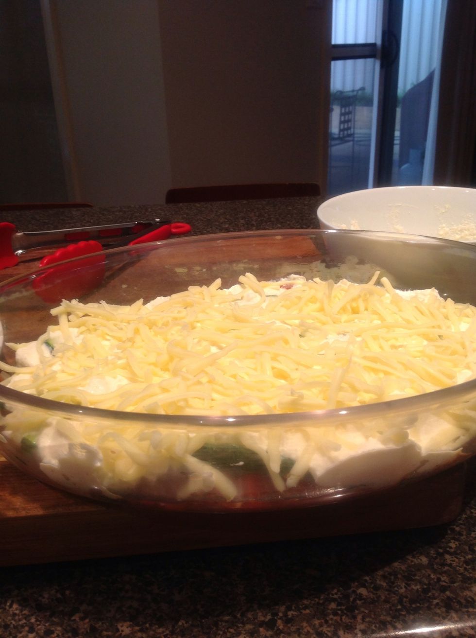 ...the cheese mix and mozzarella