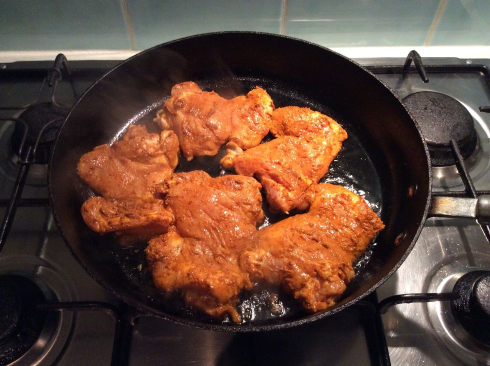 The chicken cooking