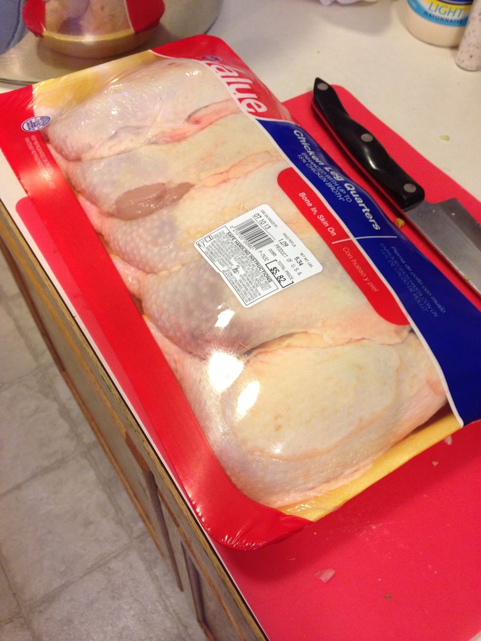 The chicken, you can use any you want, I was feeling the quarters, I've used thighs, Legs and wings. ( breasts will work, just be careful of drying) I've also had a friend use venison!