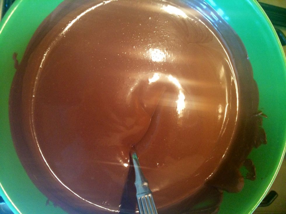 The chocolate and peanut butter will be melted and smooth... Yum!