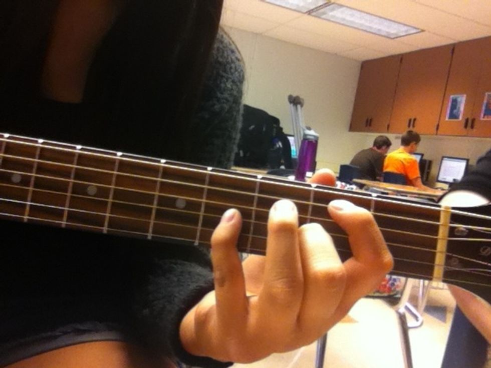 The Chord Bm will last through the words "Oh when I.."