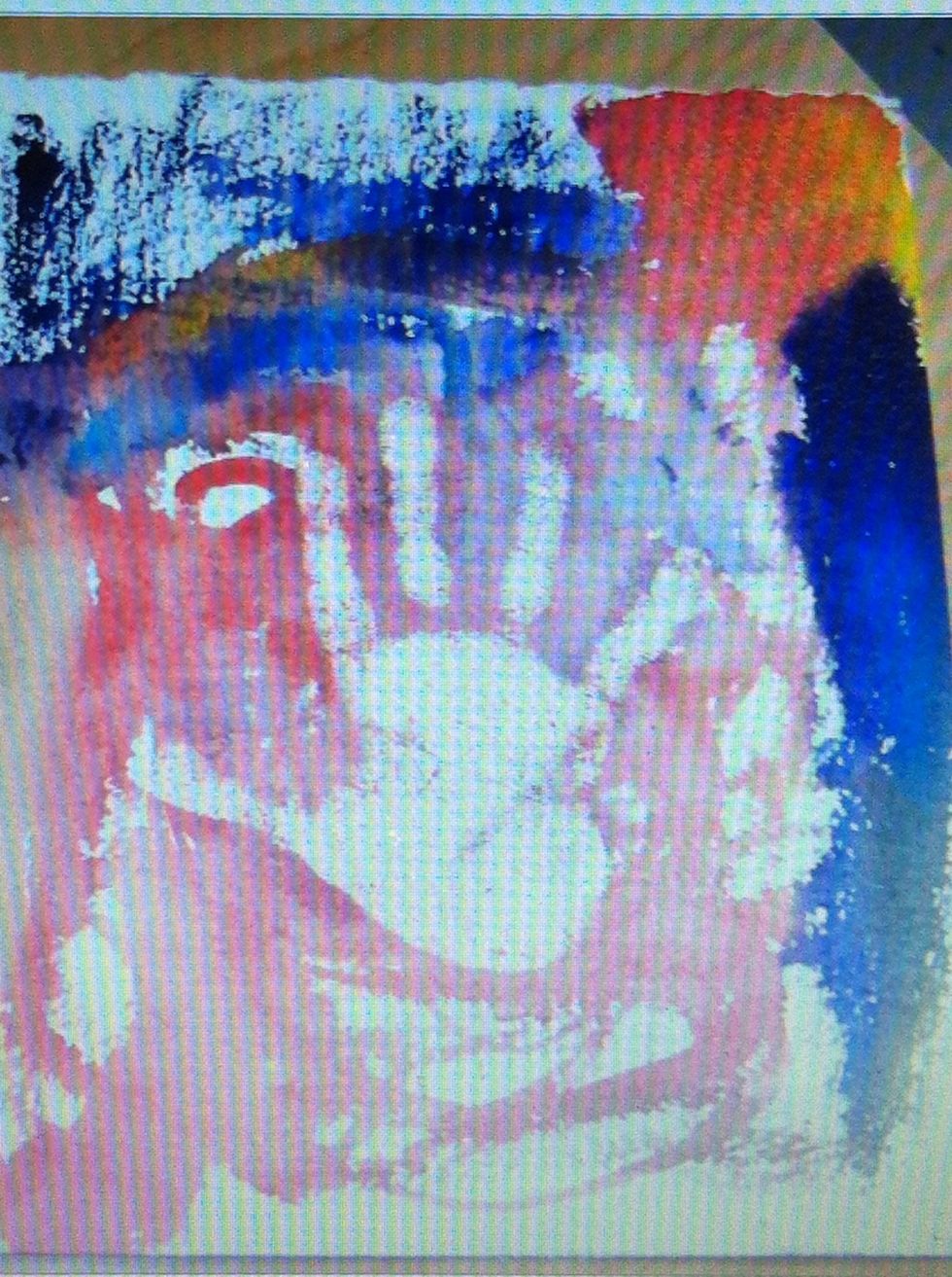 The clear embossed hand looks very different from the silver. I like both.