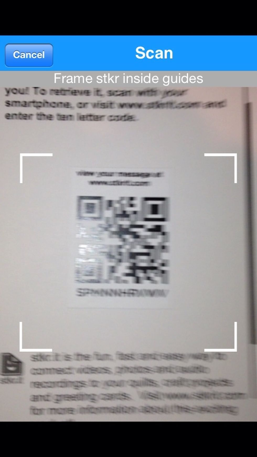 The code is in the process of being scanned.