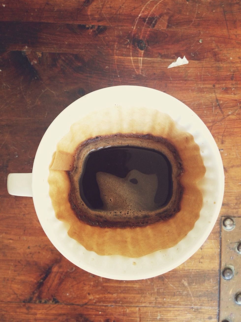 The coffee will drip slowly. The process takes up to 4 minutes. The last few drips are where all the flavor is reserved. Be patient- your cup is almost ready.