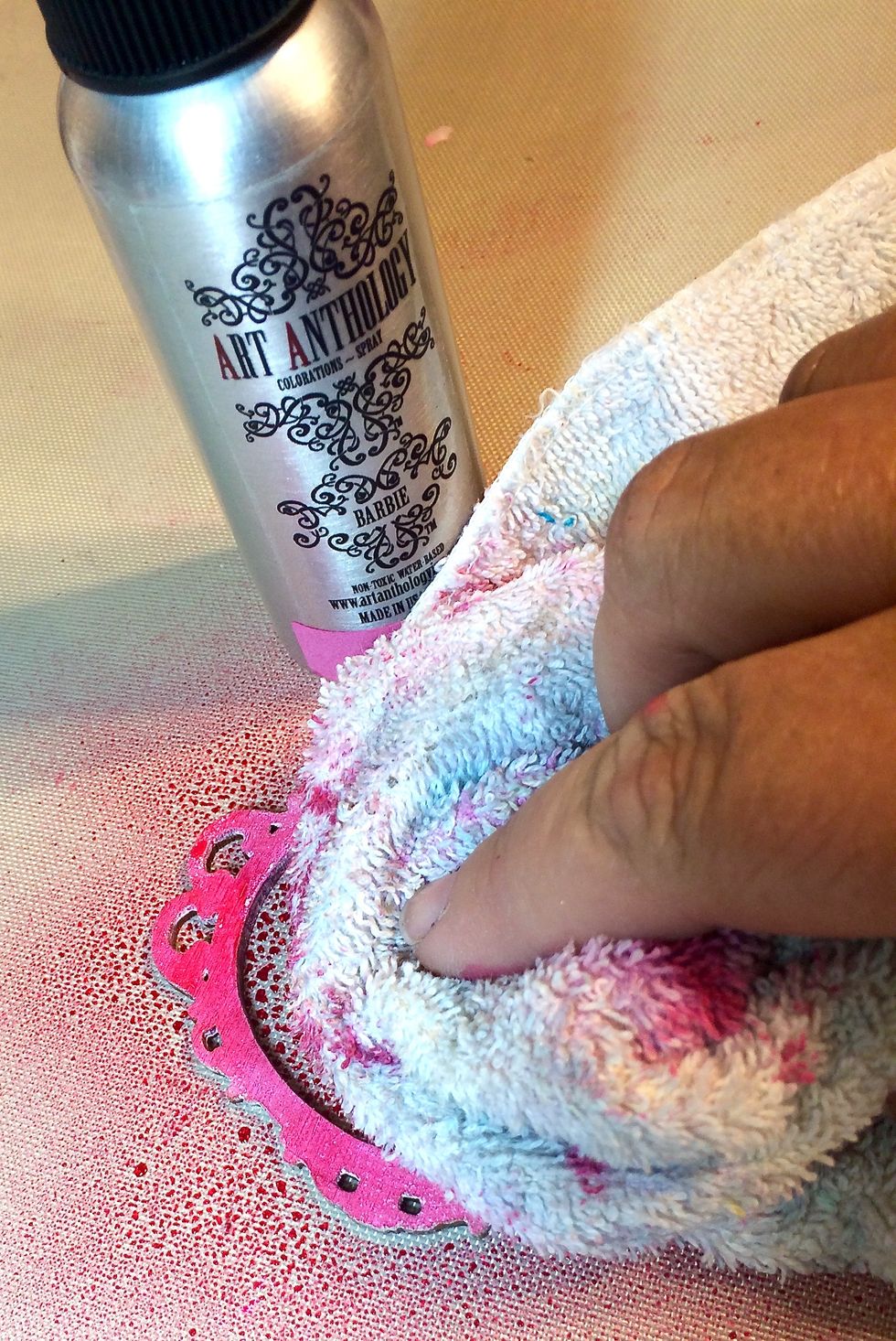 The Colorations, mostly, set on top of the Minx, So, I dabbed it off with a rag.