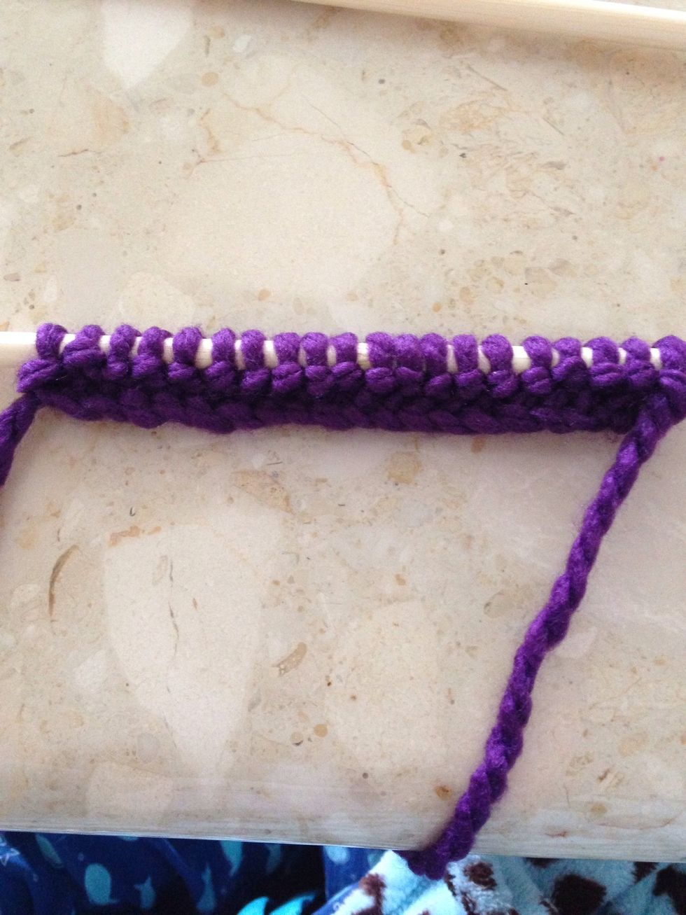 The completed first row. The first row will be slightly tougher than the rest because it doesn't have as much give.