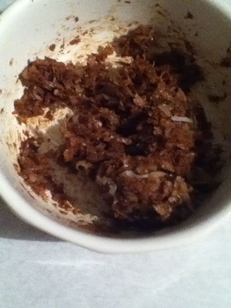 The consistency hould look like this. Not very appetizing but it will taste good.