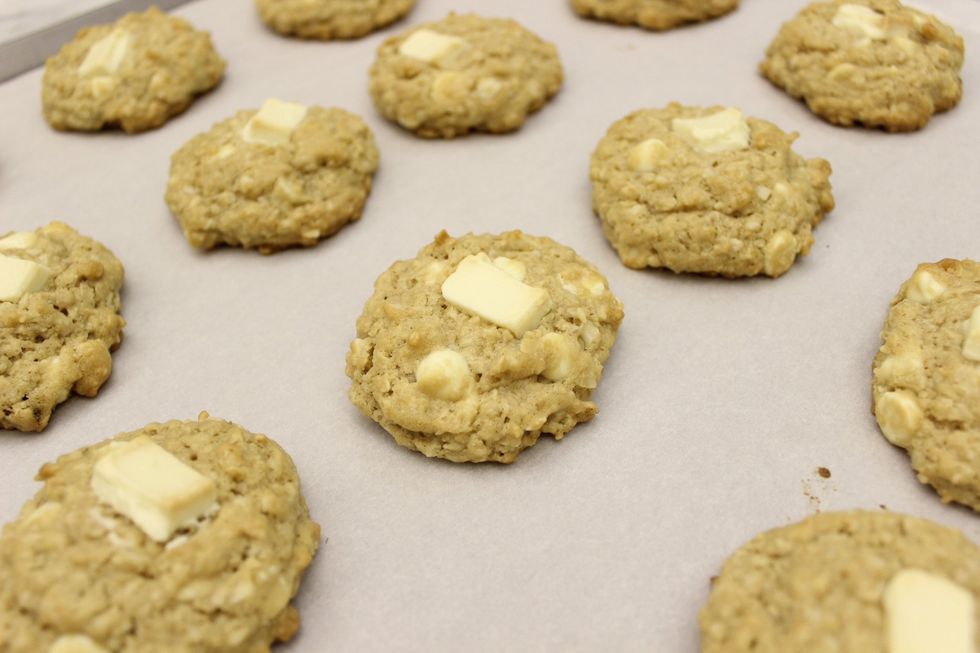 The cookies do flatten and spread a little bit during baking.