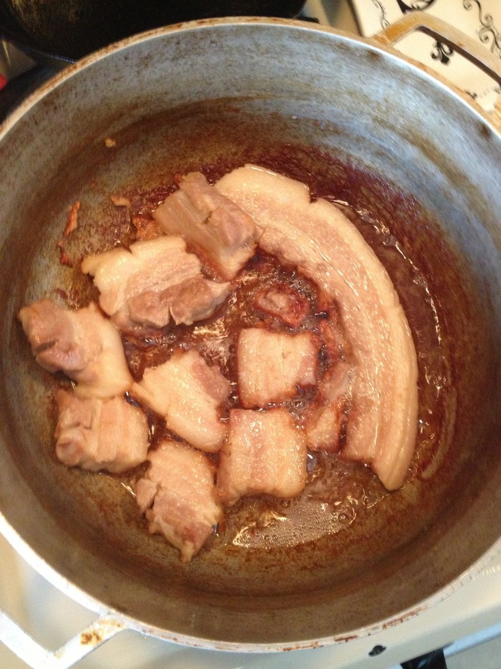 The cracklings is frying . Add some salt. While in this stage it will get stuck and it will start popping. This is normal and messy. Be wary .\ud83d\ude01