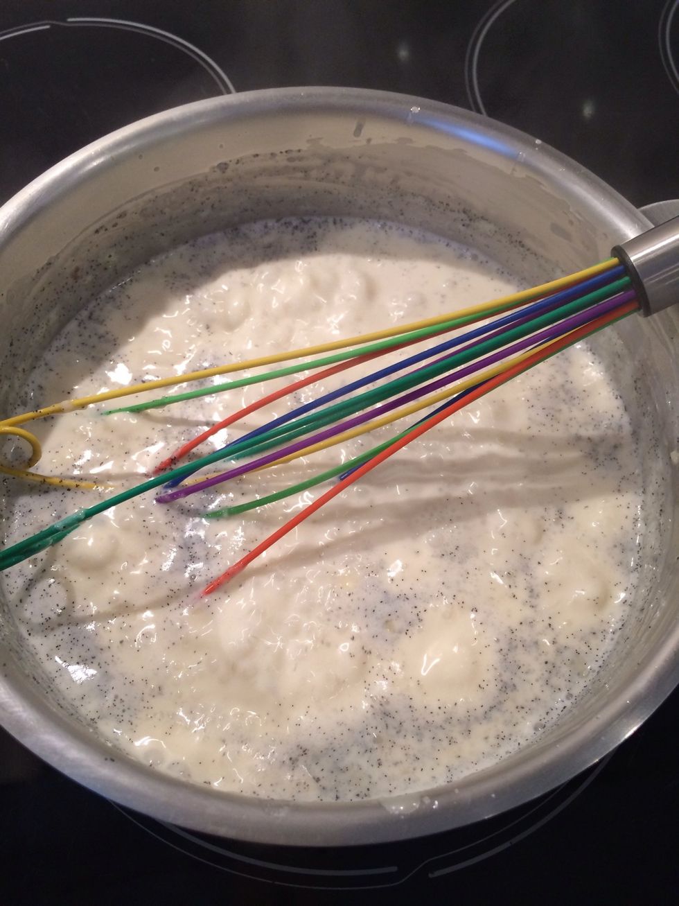 The cream started boiling