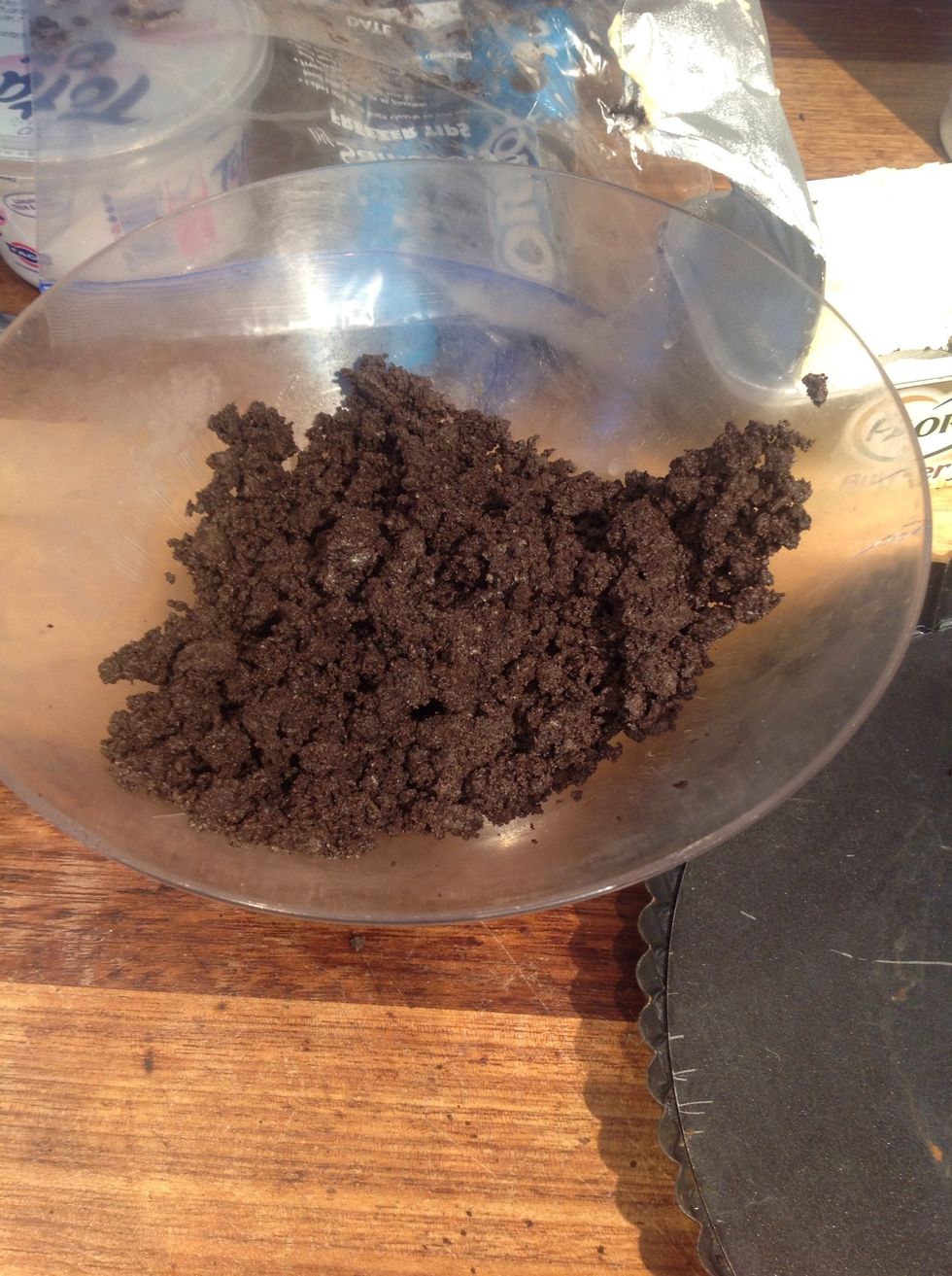 The crumbs should all stick together like this