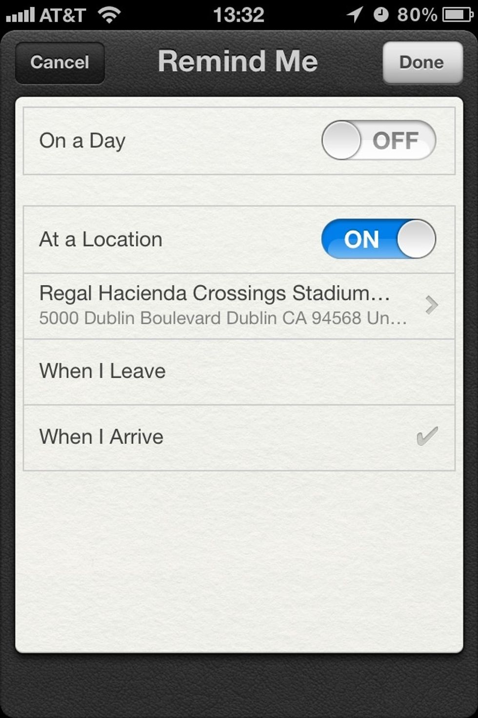 The default will be set to your current location. Now just select the address from your Contacts.