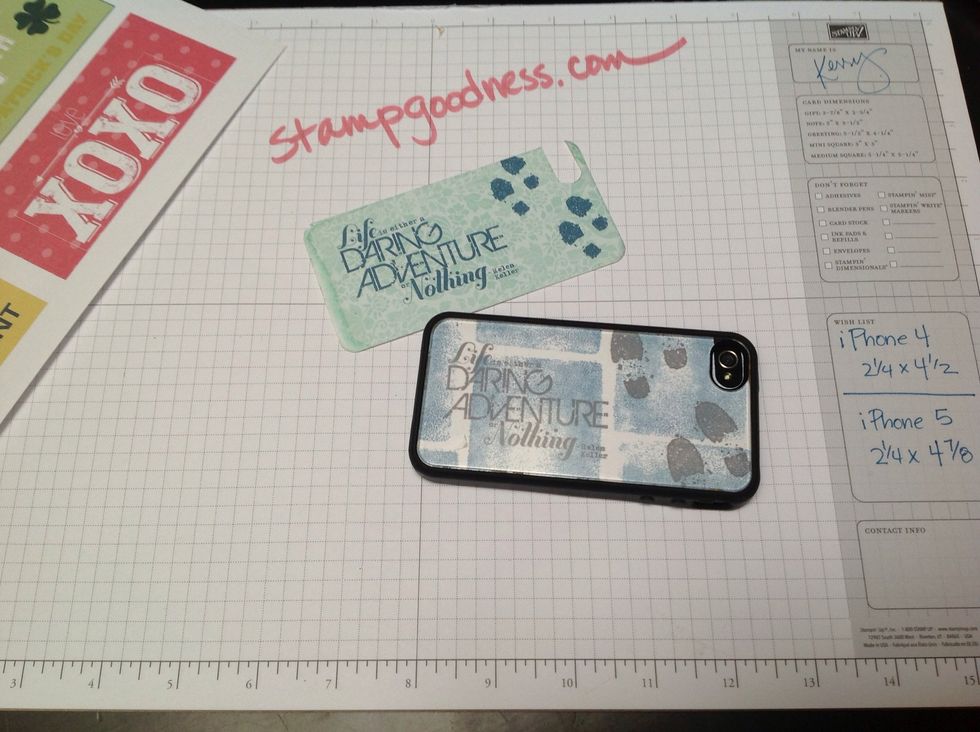 The design in the case is one that I stamped with clear mount rubber stamps and clear mount blocks. The design outside the case was created using My Digital Studio/mds2 (digital design software).