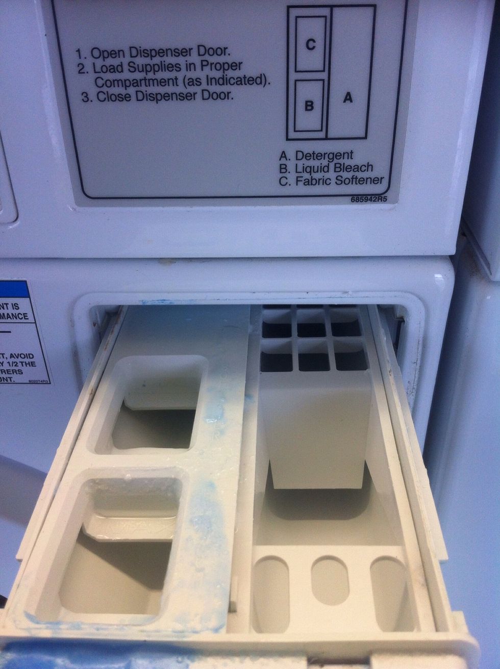 The detergent, softener tray where u put the powder or liquid detergent on A