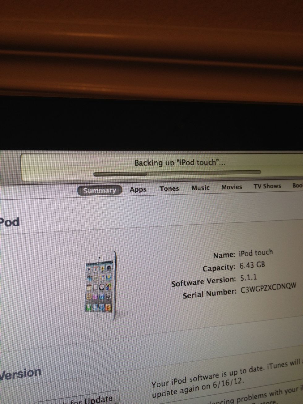 The device will back up.