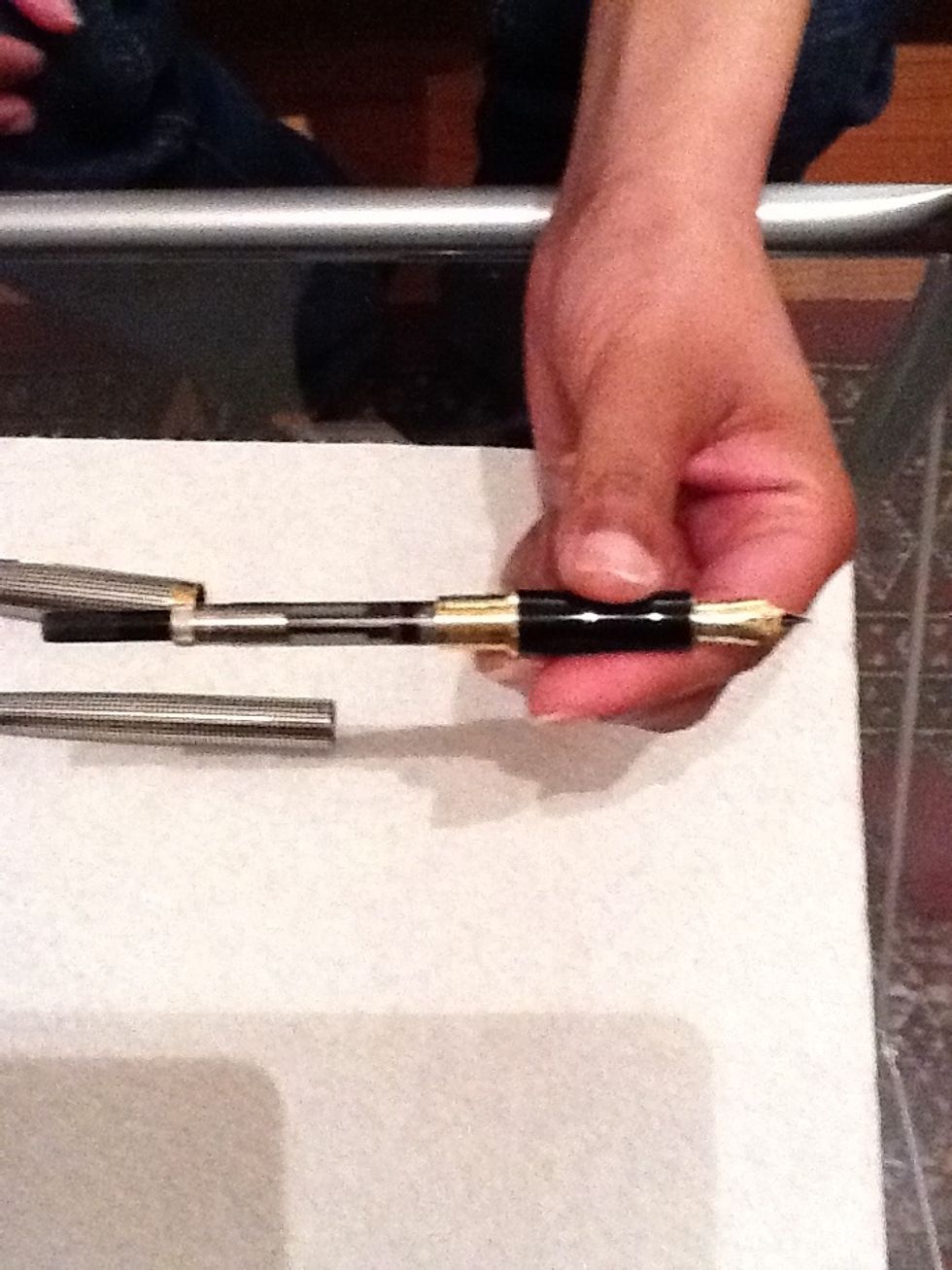 The disassembled pen.