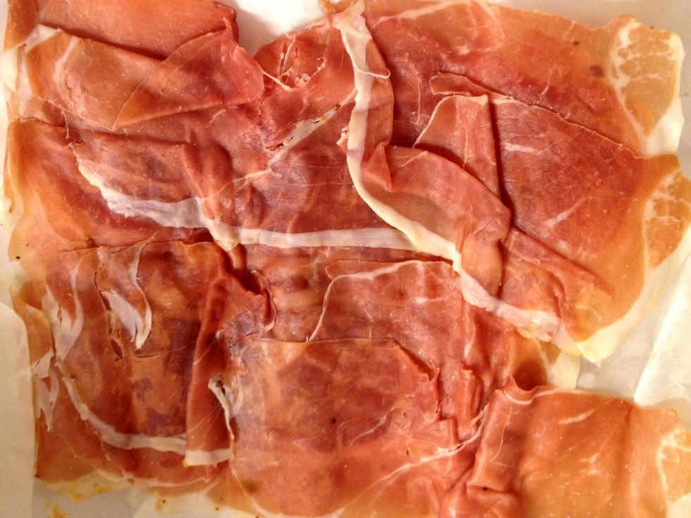 The dish is nice on its own but we usually enjoy it with prosciutto.