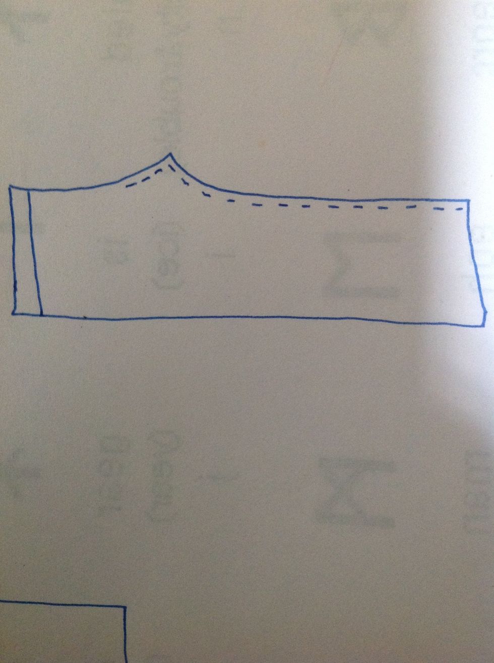 The dotted line are what you have opened, when you fold your pant you will have this extra triangular piece.