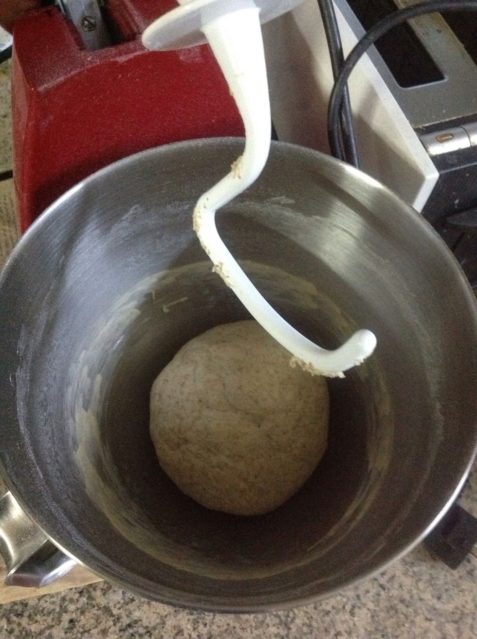 The dough is done when it is smooth, homogenous, resilliant and no longer sticky.