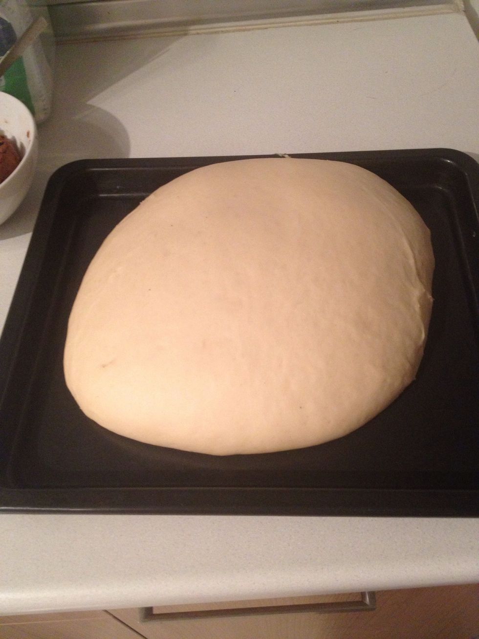 The dough is now doubled.