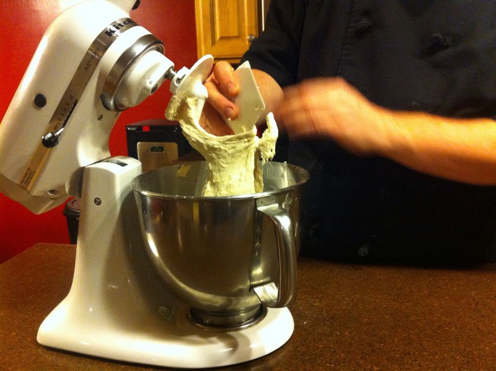 The dough should be very eleastic and somewhat sticky.