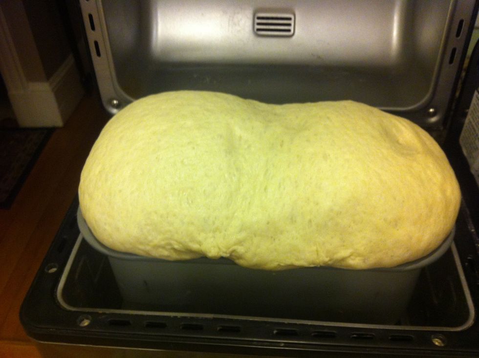 The dough should be very puffy and sticky after the second rise.