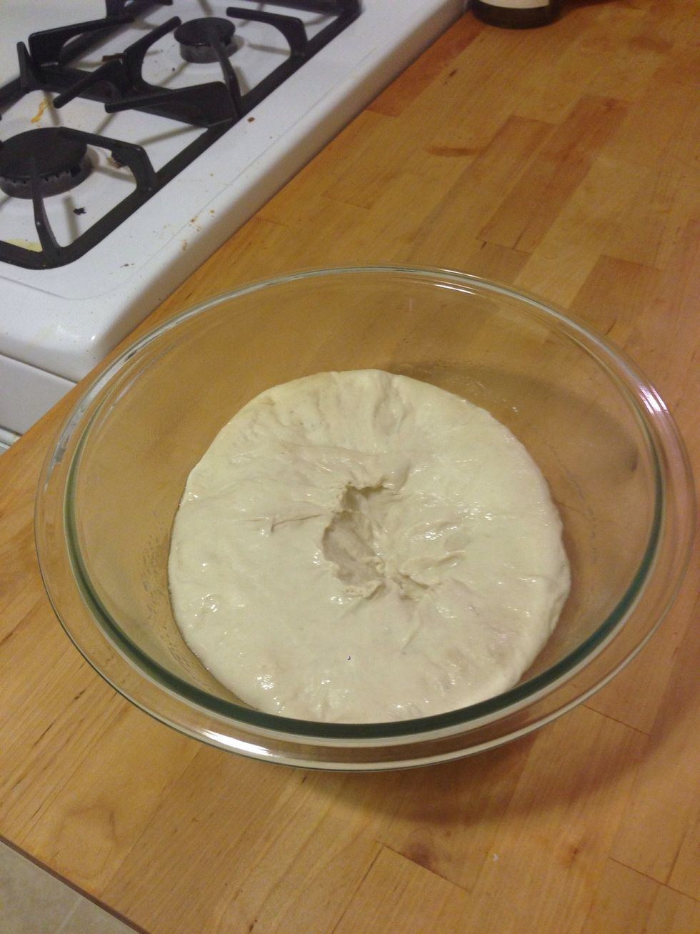 The dough should double in size. Punch it down.