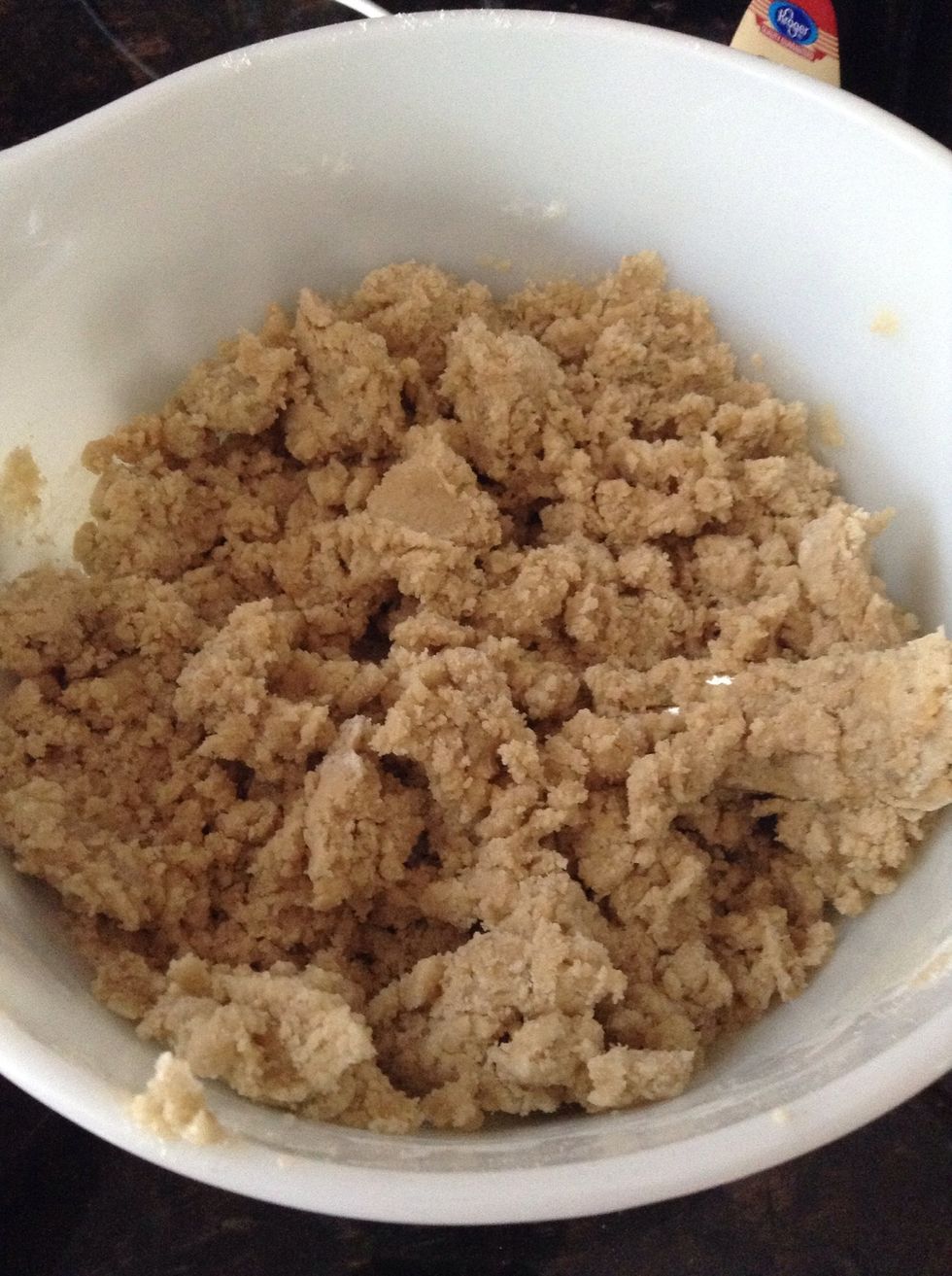 The dough should now be slightly wet. But not sticky.