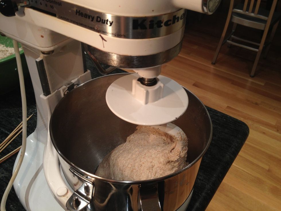 The dough will be in a nice smooth ball when done.