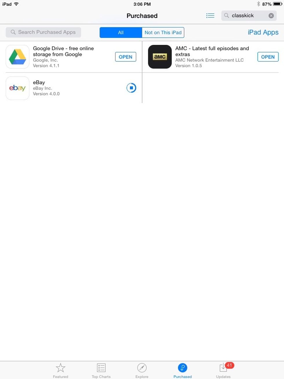 The download status is shown by an inner circle being drawn inside an outer circle. Once the inner circle is complete the app will be installed.