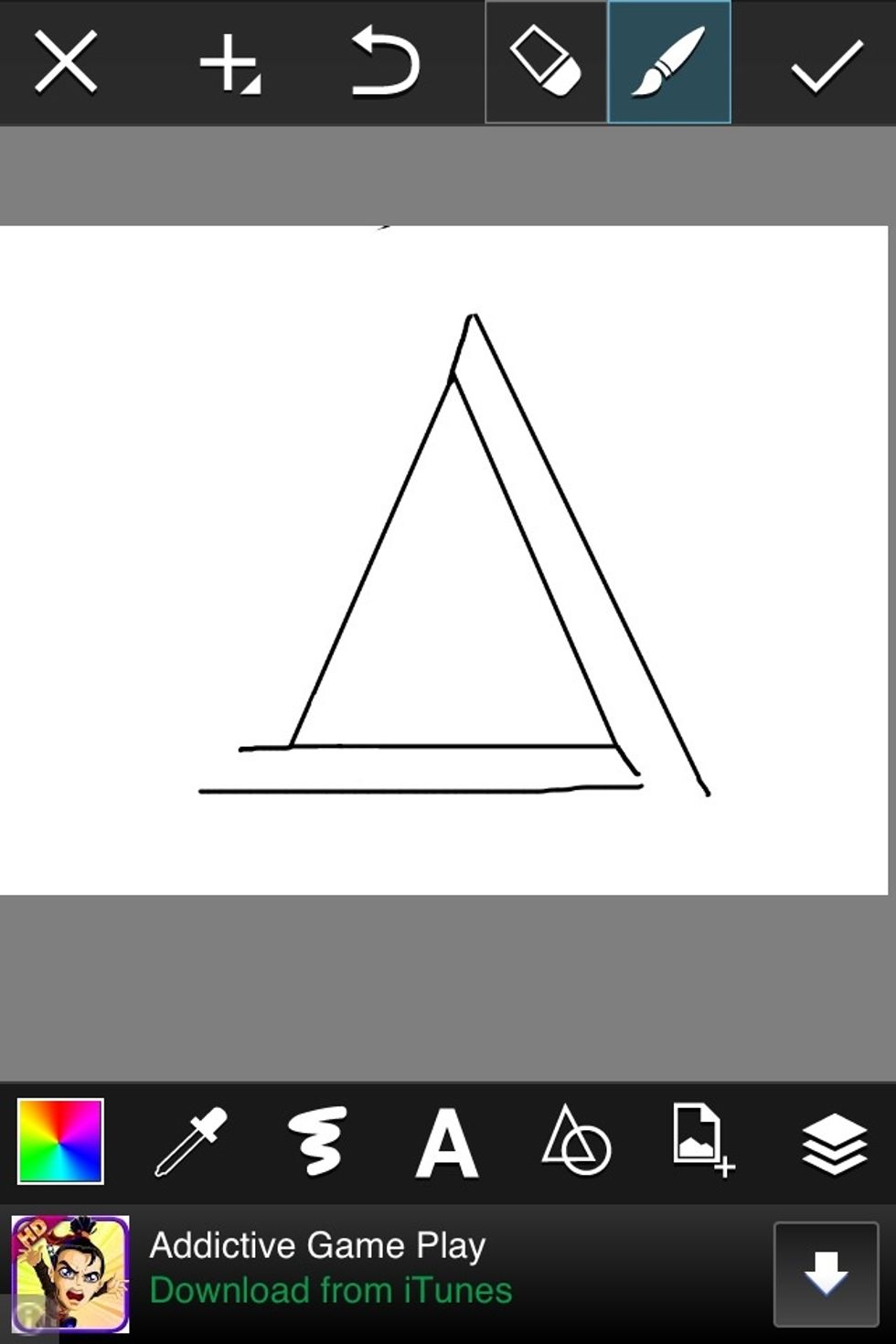 The draw a horizontal line at the bottom, again longer than the line parallel to it.