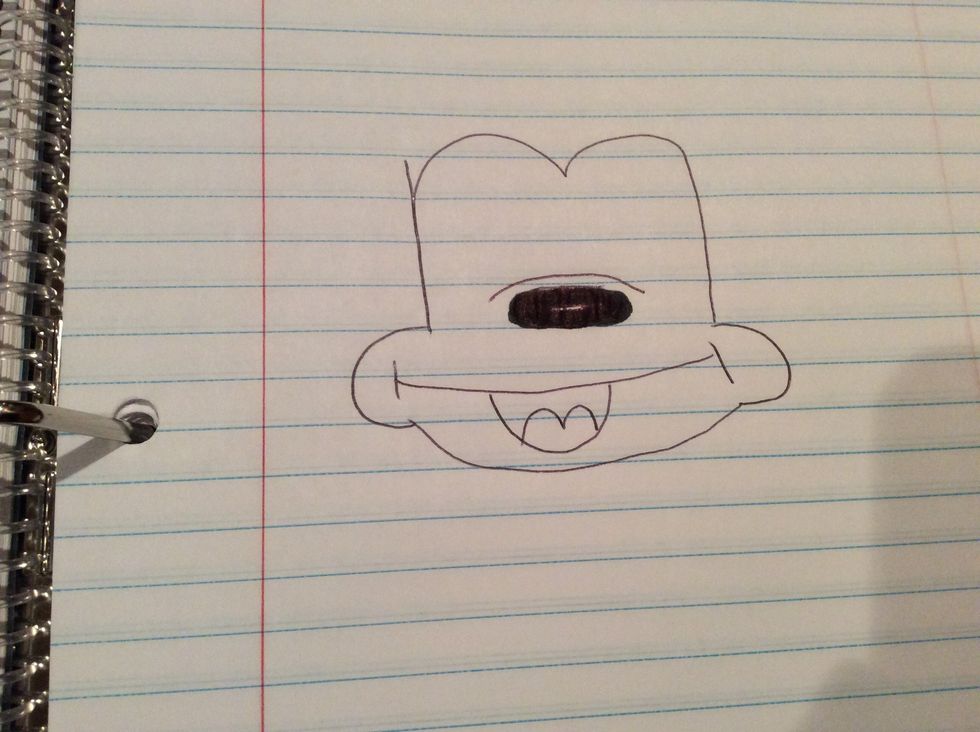 The draw a nose \ud83d\udc43 and shade it in putting a line over it P.s srry my old one ripped while I was shading in the nose so I started a new one \u261d\ufe0f