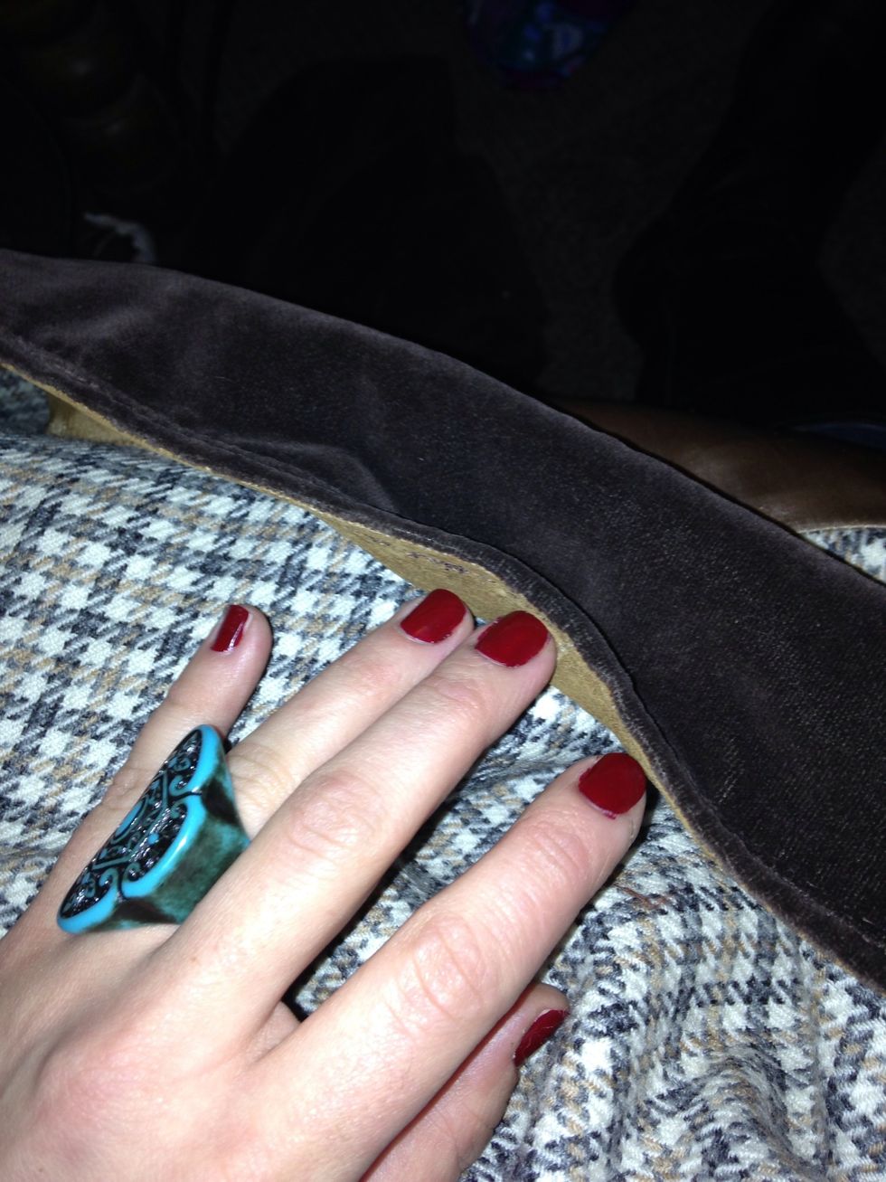 The edge. It's not as thick as you'd imagine! It gives it some weight and changes the look of the overall jacket but were not finished yet!