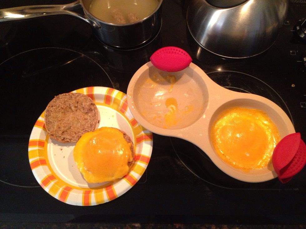 The egg easily slides right out of the egg maker onto your muffin with little to no mess.