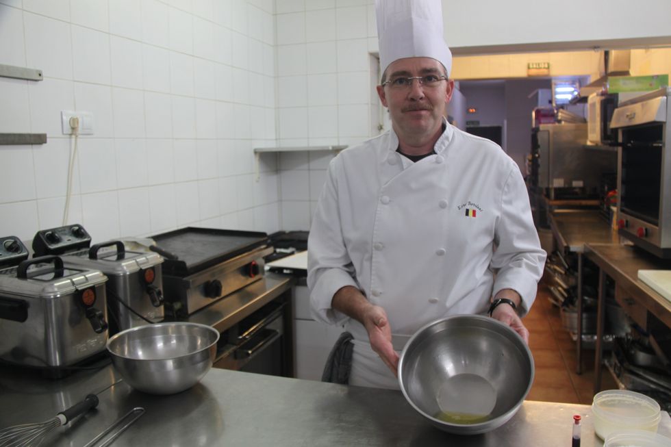 the egg whites with a pinch of salt