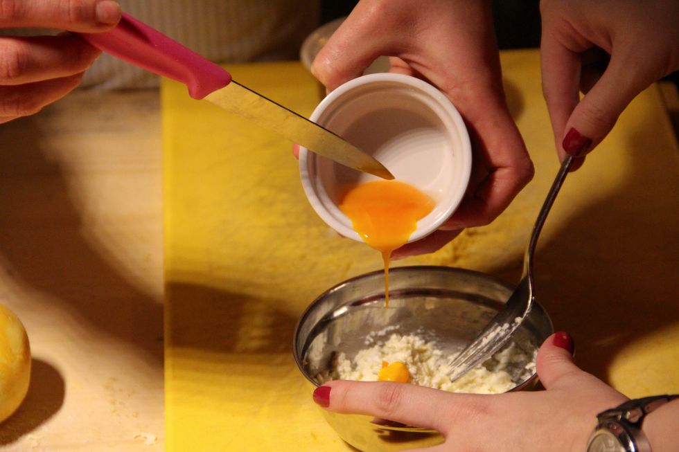 the egg yolk