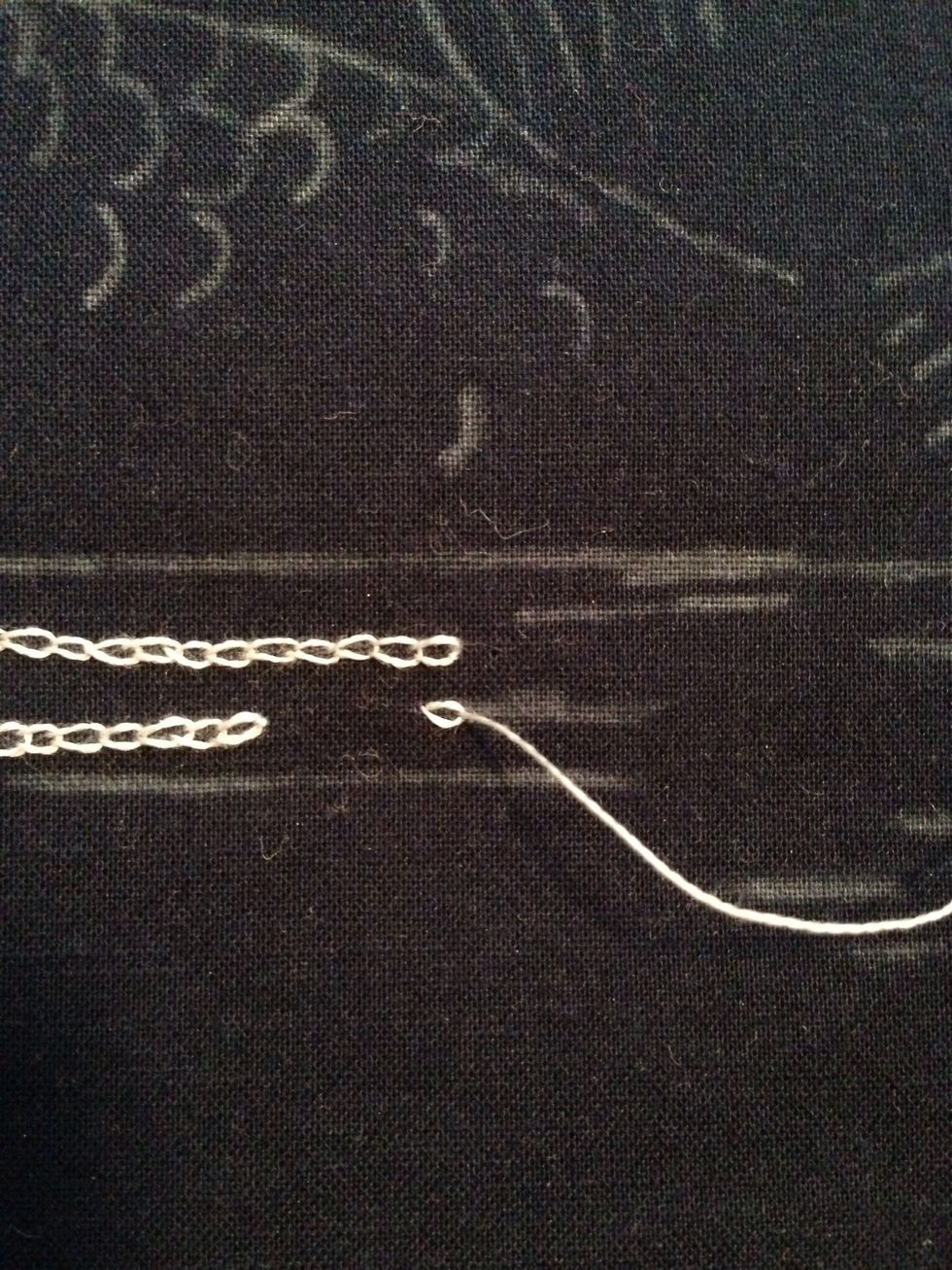 The end result is a lovely chain stitch!