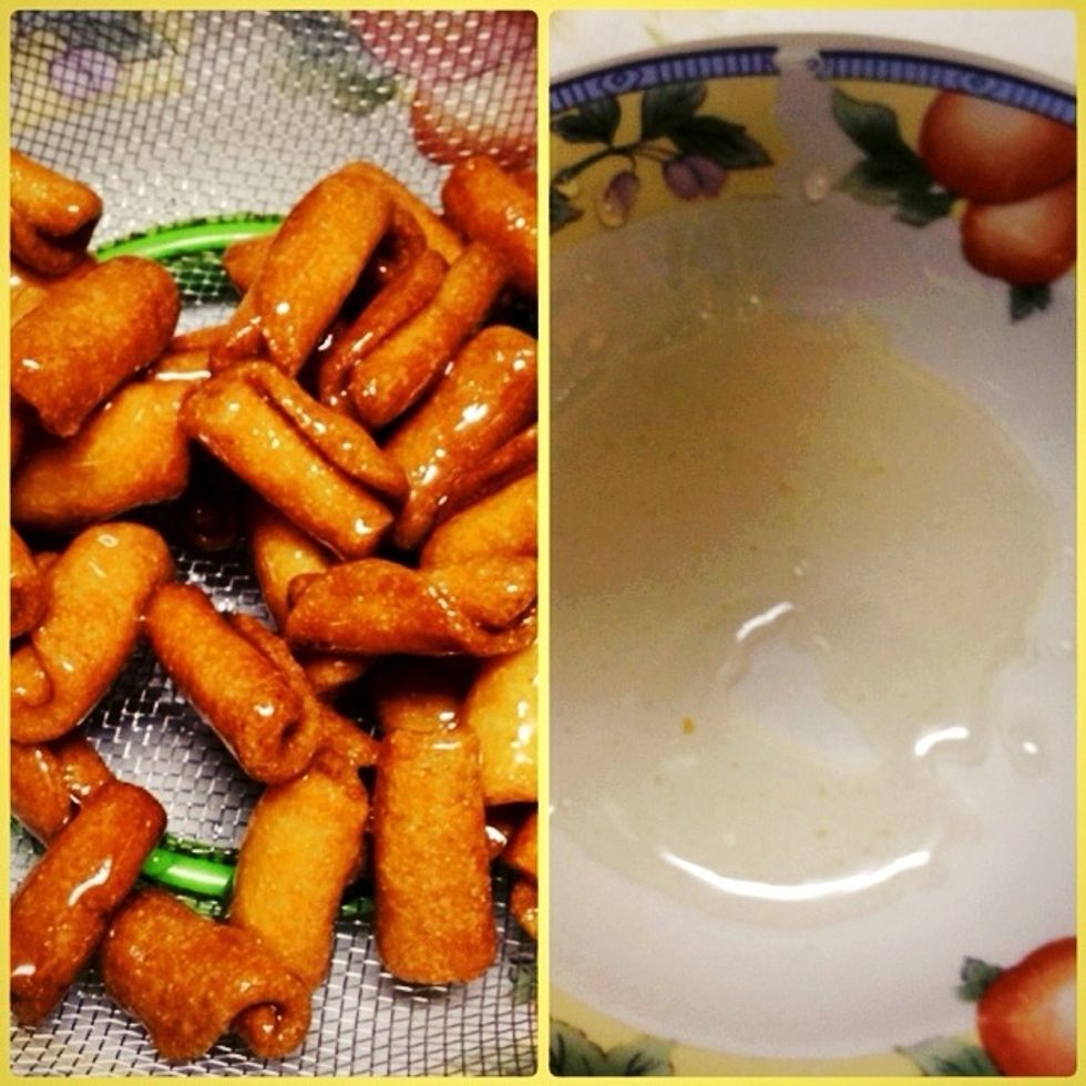 The extra drips will be on the plate.