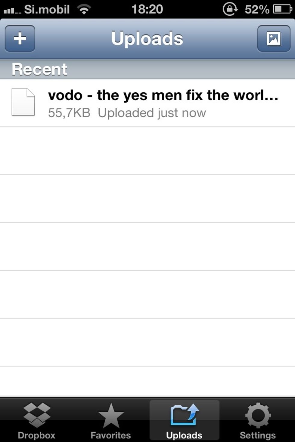 The file will be uploaded to your torrent folder on Dropbox and will be automatically synced with your computer.