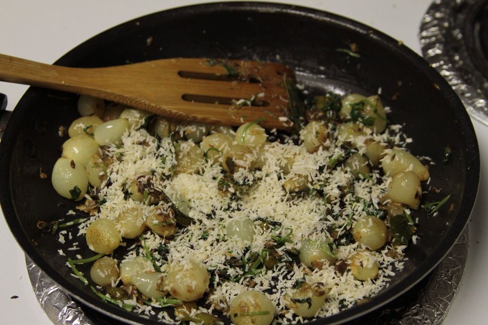 The final ingredient to this mixture is shredded coconut . Add the coconut and stir fry until the. Coconut becomes brown
