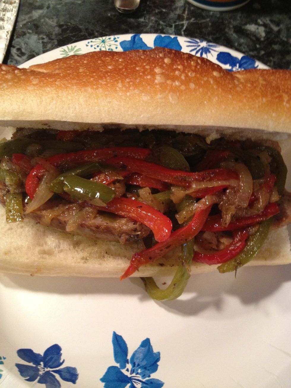 The final product.  Served on a nice piece of Italian bread.\ud83d\ude0a\ud83d\ude0a\ud83d\ude0d