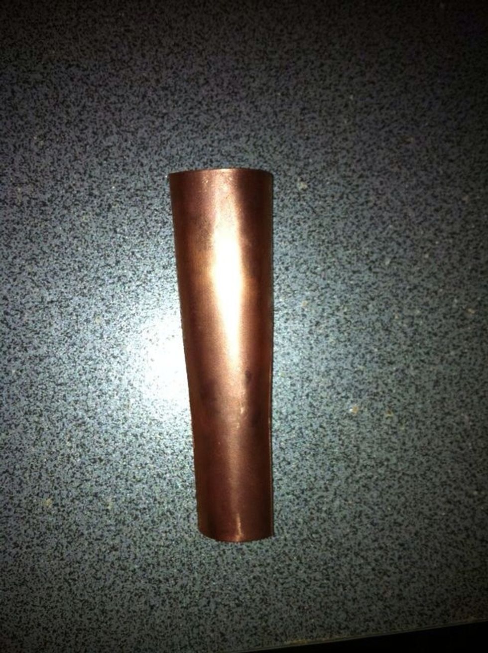 The final shape should fit your fingers inside the leather glove.