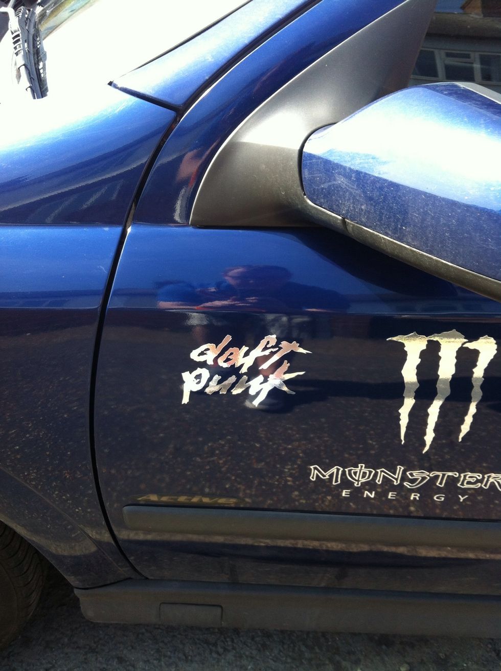 The finished decal. Our decals/stickers come in many colours, styles and sizes and will stick to any smooth clean surface, internal or external. These stickers are from the premium chrome range.