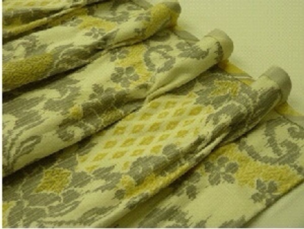 The finished goblet pleated drapery with top banding!